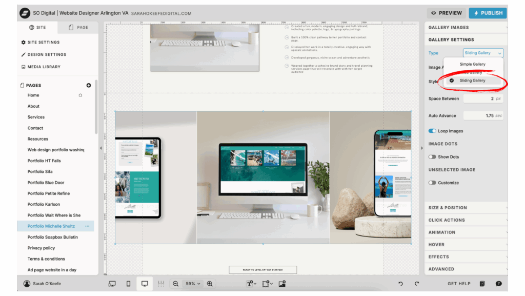 how to add a gallery in showit
